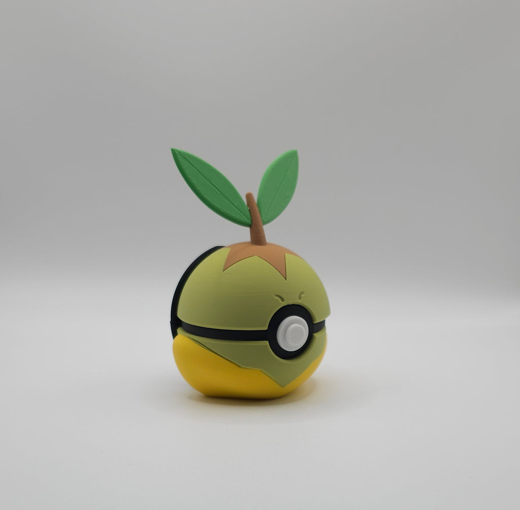 Pokemon Character Design- 3D Printed Pokeball- Turtwig- Unique Display Collectible