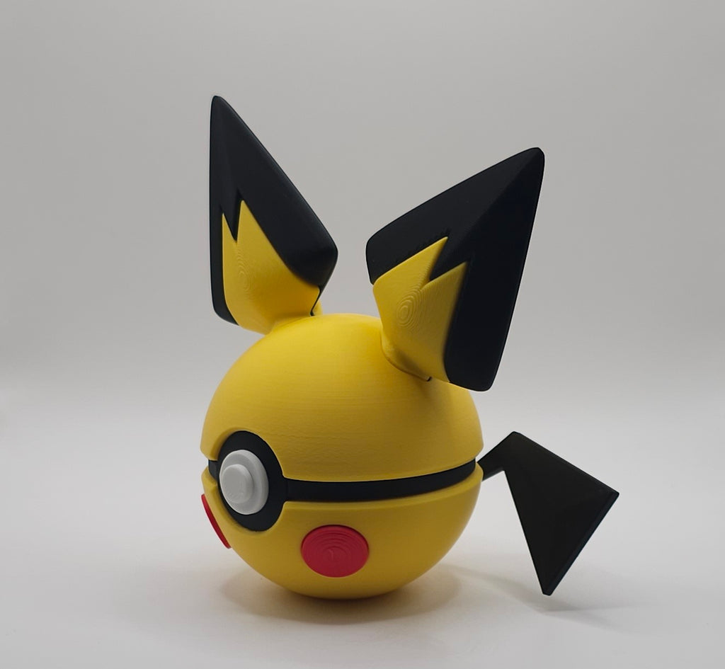 Pokemon Character Design- 3D Printed Pokeball- Pichu- Unique Display Collectible