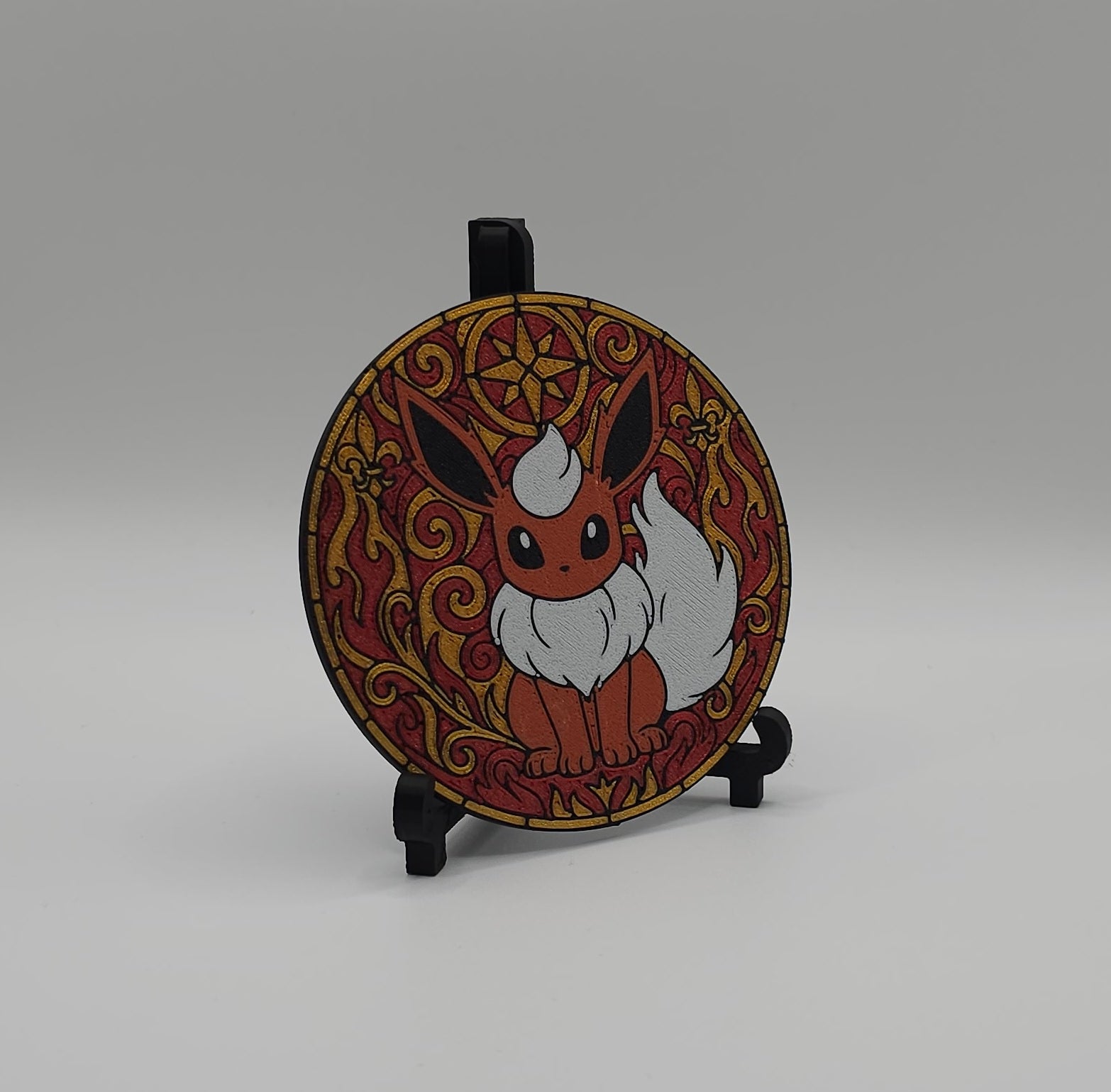 Pokemon Eeveelutions Stained Glass Inspired- 3D Printed Wall/Door Decor- Unique Display Collectible