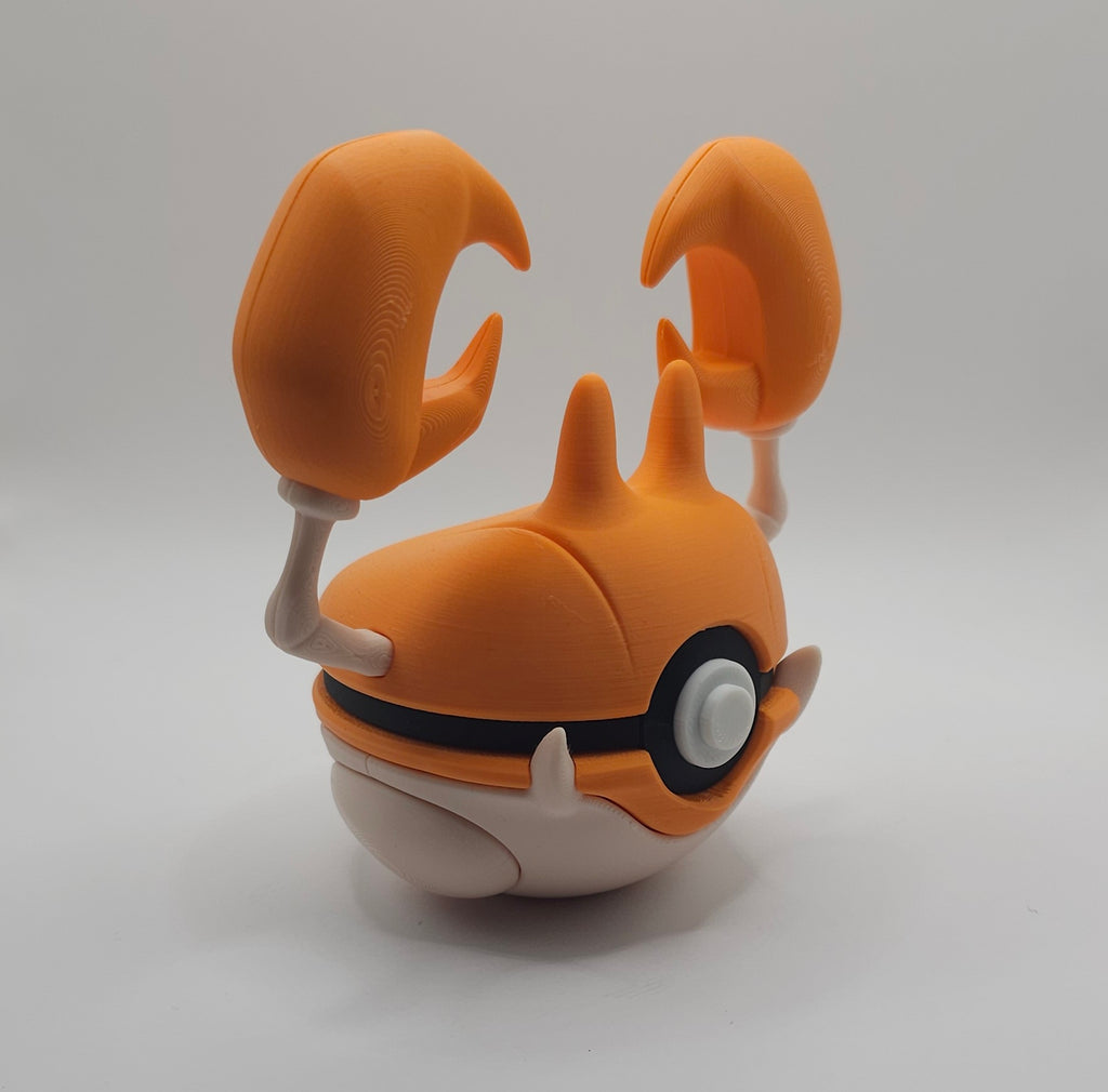Pokemon Character Design- 3D Printed Pokeball- Krabby- Unique Display Collectible