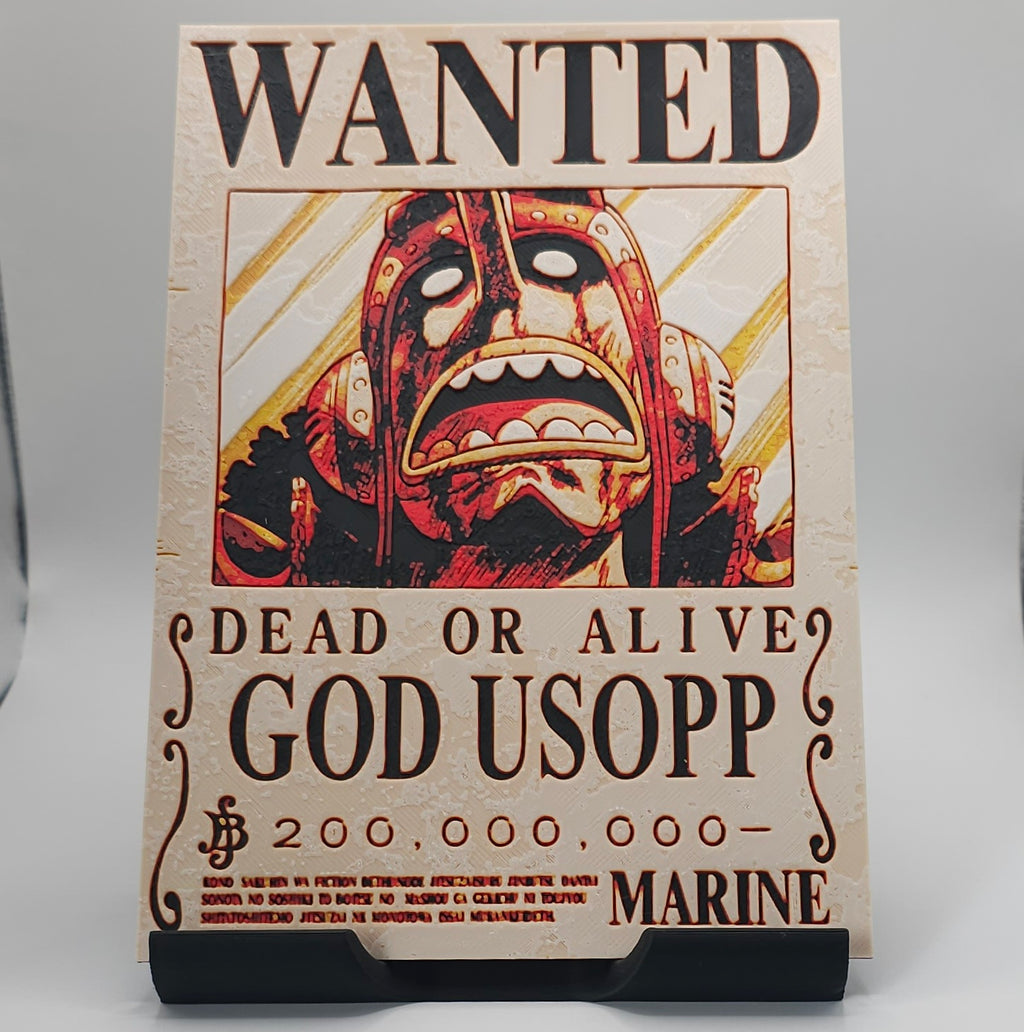 One Piece Inspired Wanted Character Posters- 3D Printed Hueforge- Unique Display Fan Art Collectible