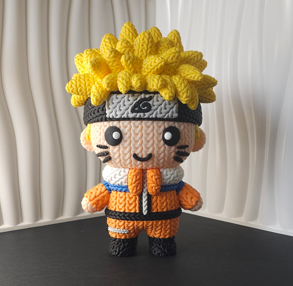 Knitted Design - 3D Printed Naruto inspired Character Figures - Unique Display Collectibles