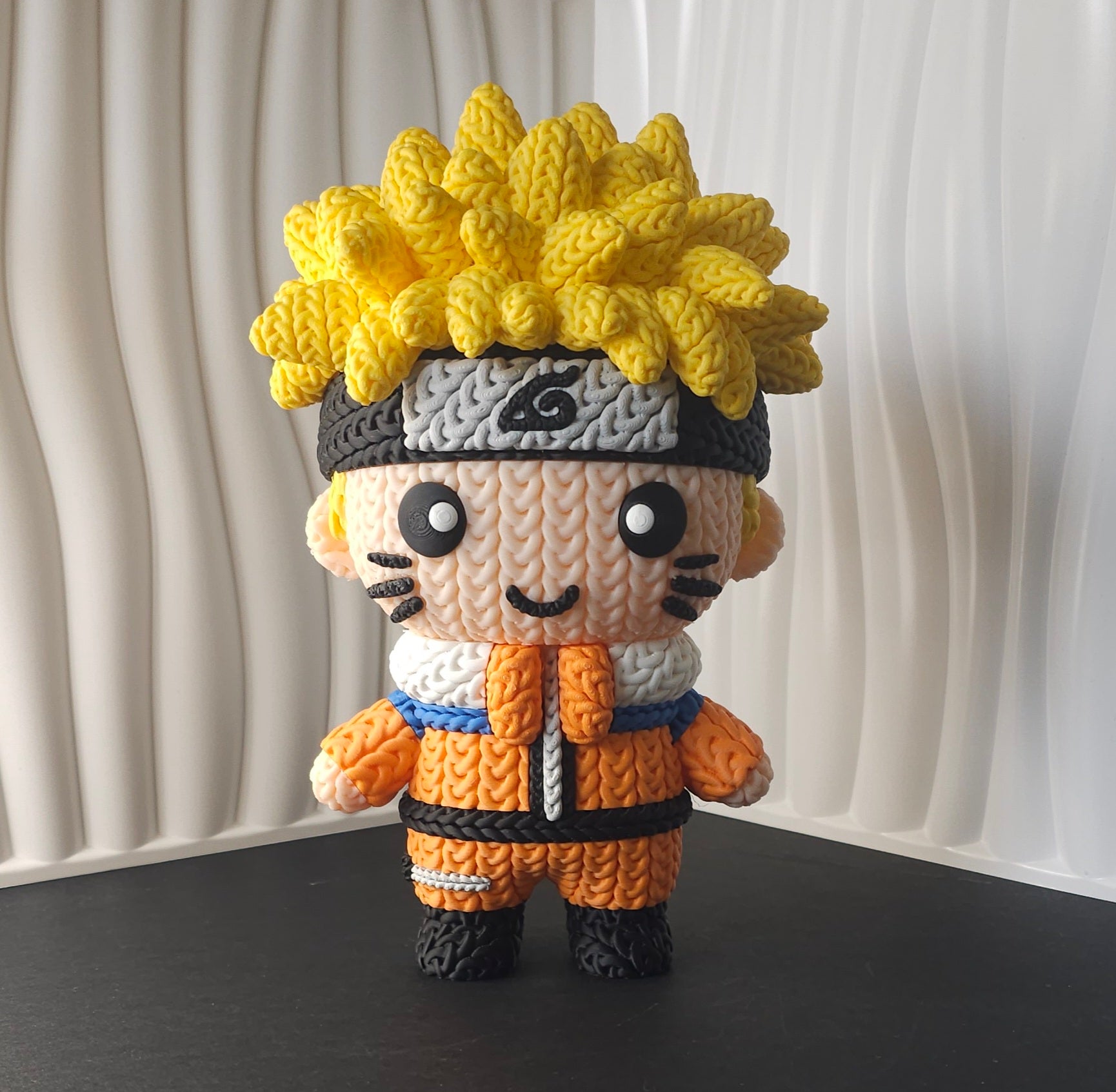 Knitted Design - 3D Printed Naruto inspired Character Figures - Unique Display Collectibles