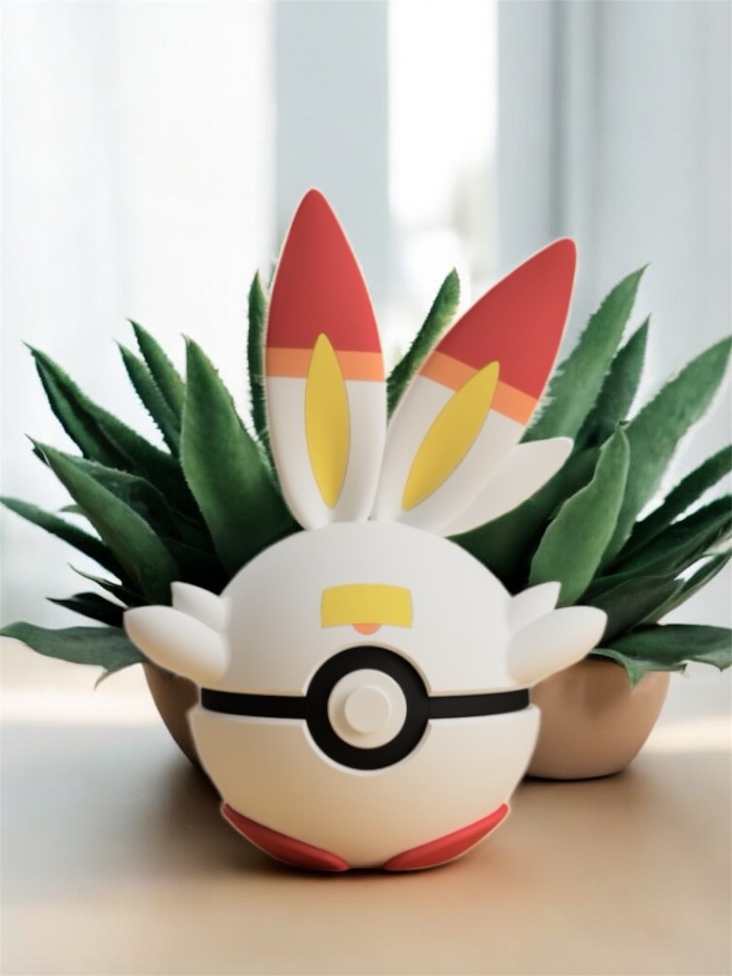 Pokemon Character Design - 3D Printed Pokeball - Scorbunny - Unique Display Collectible