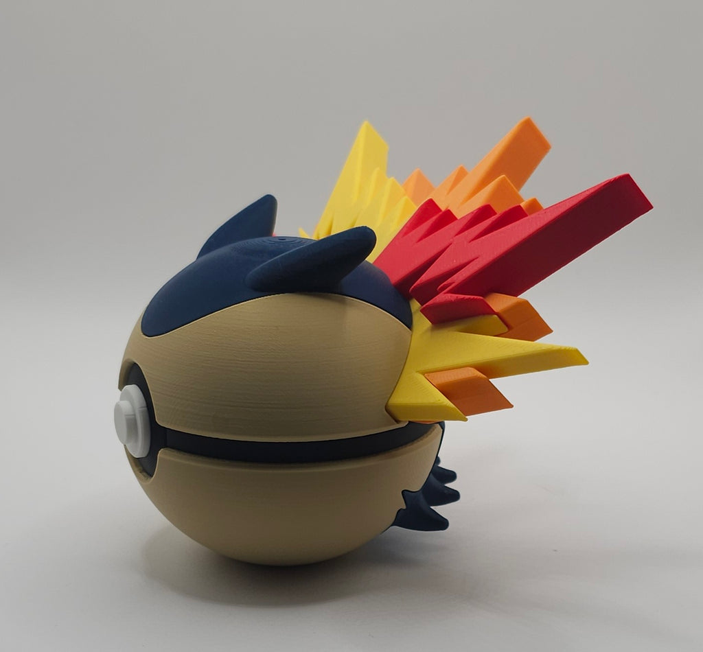 Pokemon Character Design- 3D Printed Pokeball- Typhlosion - Unique Display Collectible