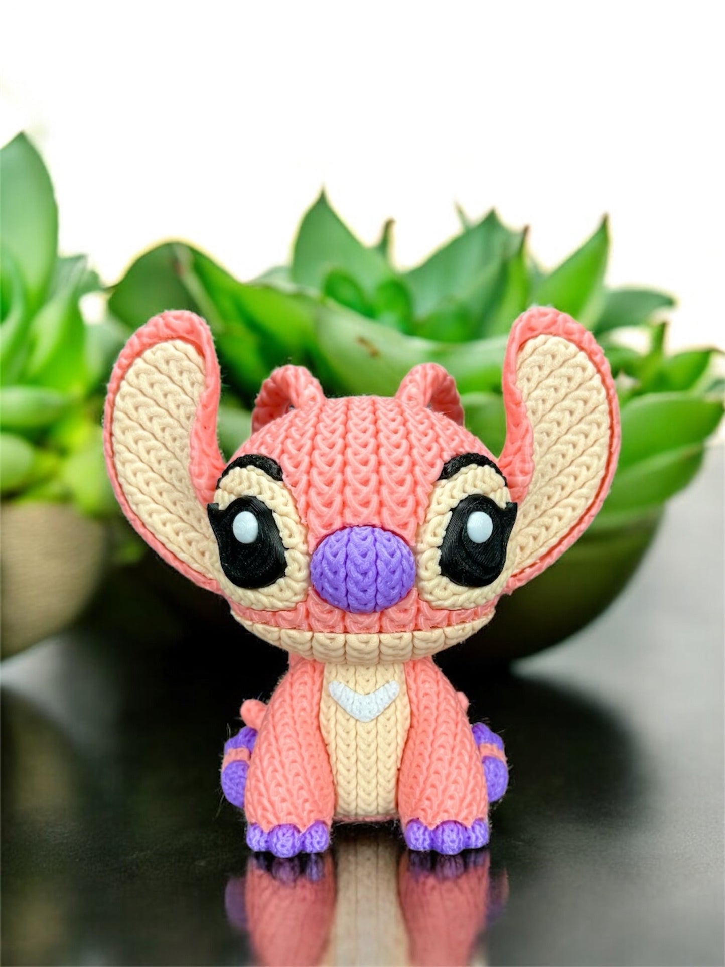 Knitted Design - 3D Printed Lilo & Stitch Inspired Character Figures - Unique Display Collectible