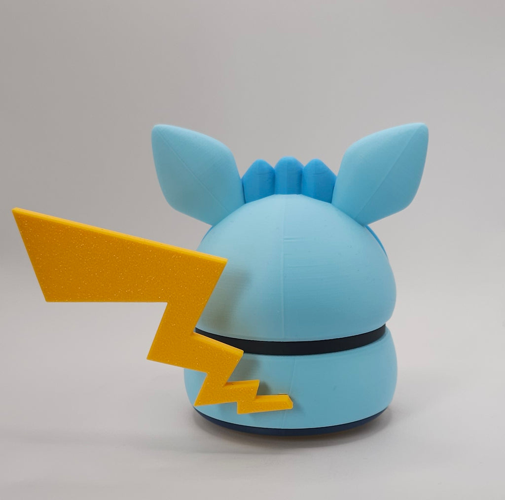 Pokemon Pikachu-Umbreon Poncho Design- 3D Printed Pokeball- Unique Display Fan Art Collectible