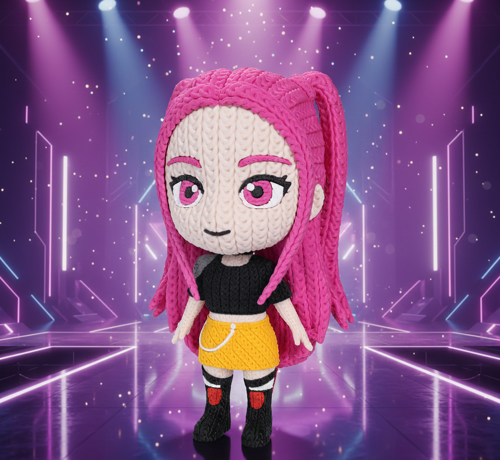 Knitted Design- 3D Printed K-Pop Demon Hunter Figures- Unique Display Collectible