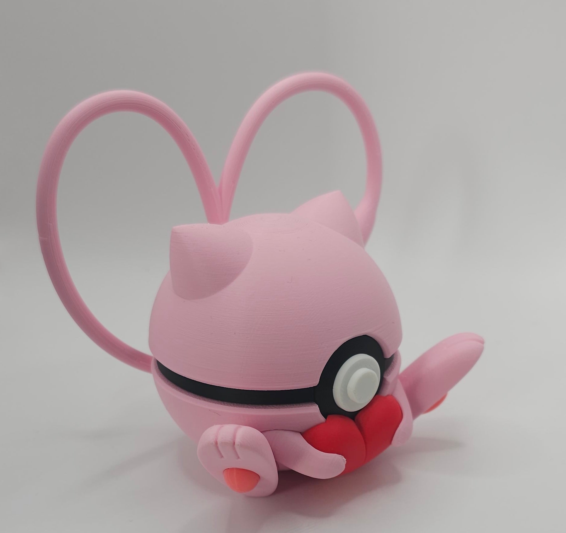 Pokemon Character Design- 3D Printed Pokeball- Valentine Mew- Unique Display Collectible