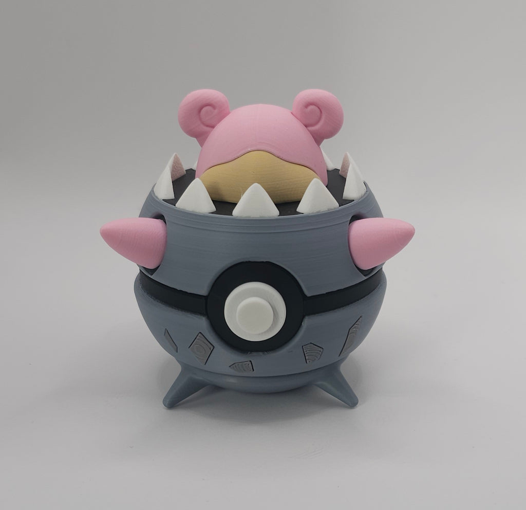 Pokemon Character Design- 3D Printed Pokeball- Mega Slowbro- Unique Display Collectible