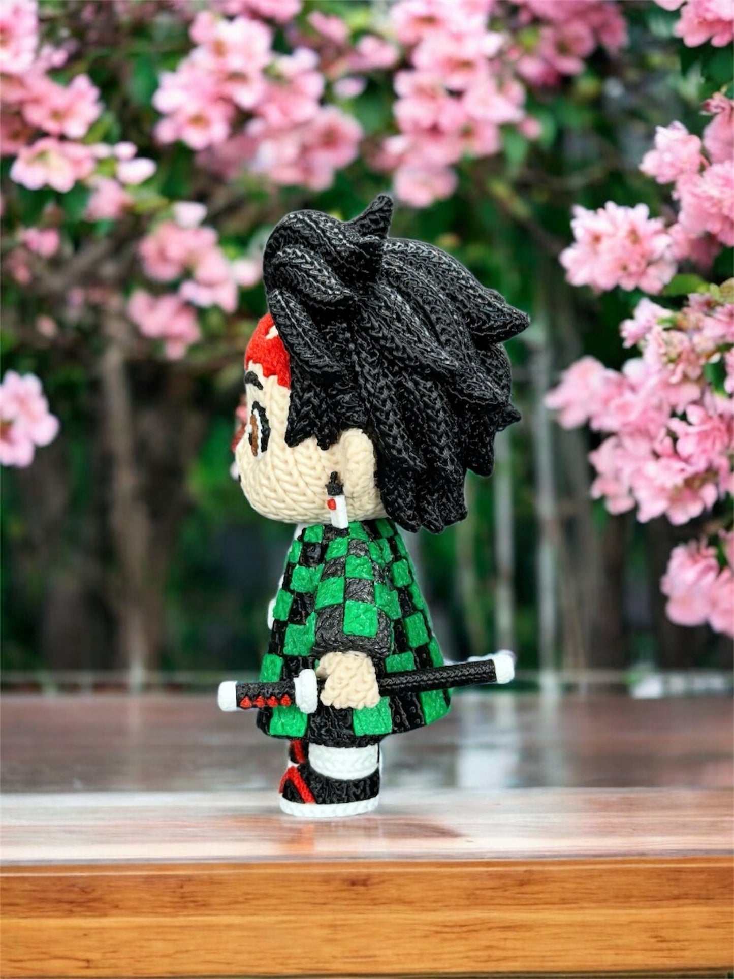 Knitted Design - 3D Printed Demon Slayer Character Figures - Unique Display Collectible