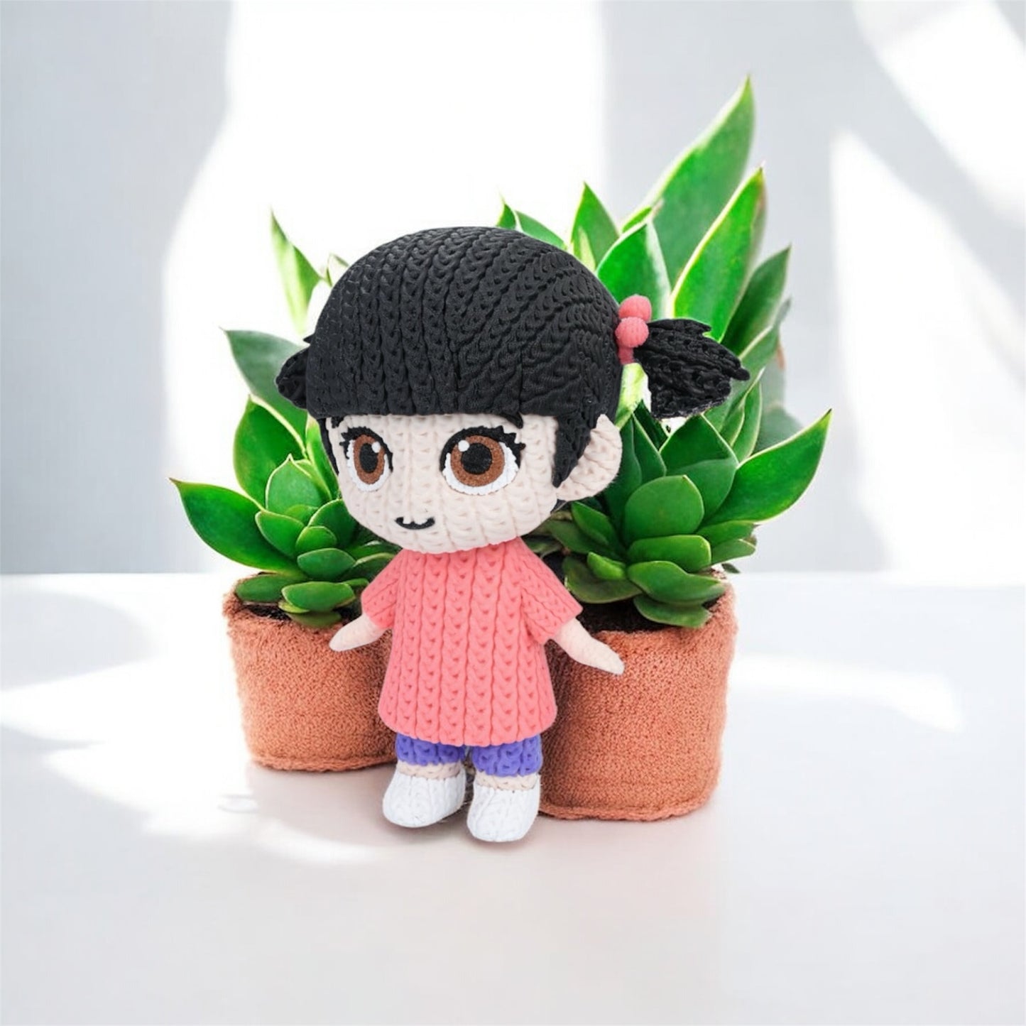 Knitted Design- 3D Printed Sully,  Mike Wazowski and Boo Figures- Unique Display Collectible