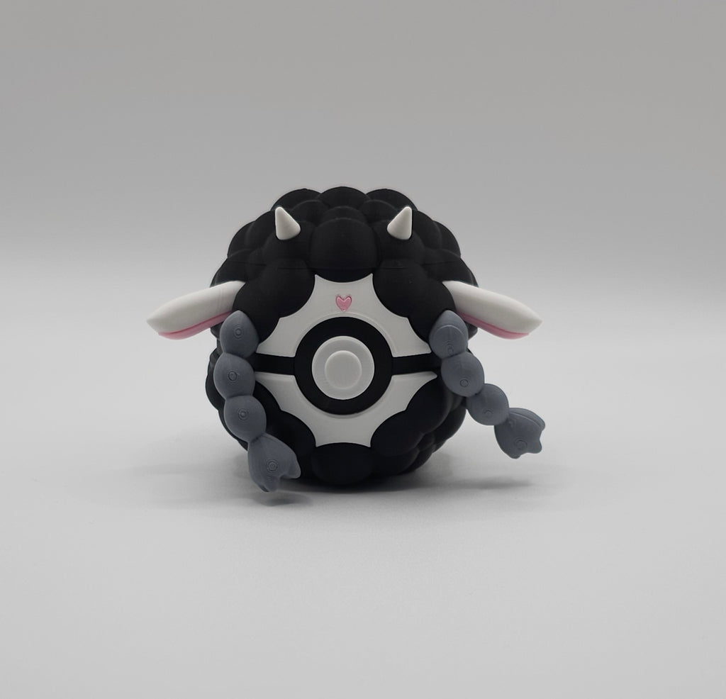 Pokemon Character Design - 3D Printed Pokeball - Wooloo - Unique Display Collectible