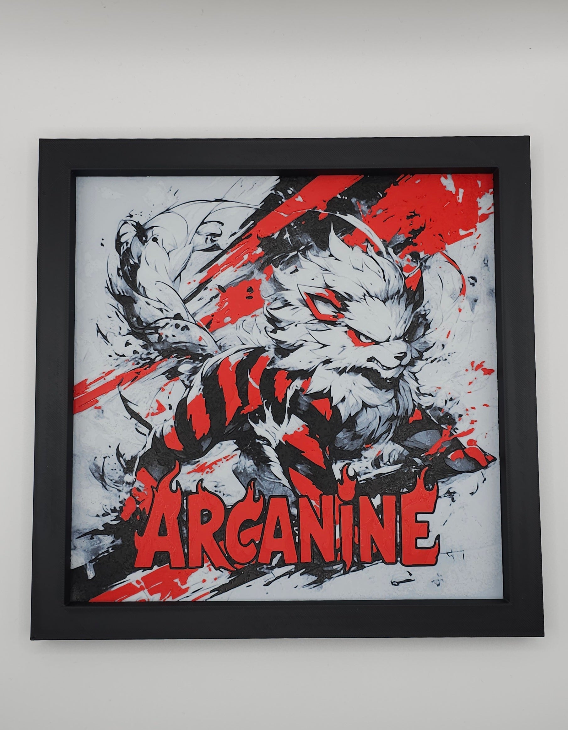 Pokemon Inspired Design - Arcanine - 3D Printed HueForge Wall Art - Unique Display Collectible