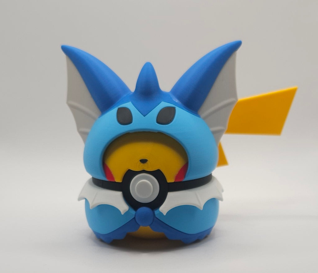 Pokemon Pikachu-Umbreon Poncho Design- 3D Printed Pokeball- Unique Display Fan Art Collectible