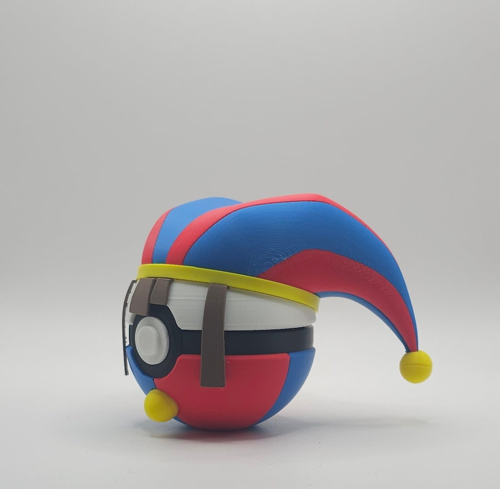 Digital Circus Character Design- 3D Printed Pokeball- Unique Display Collectible