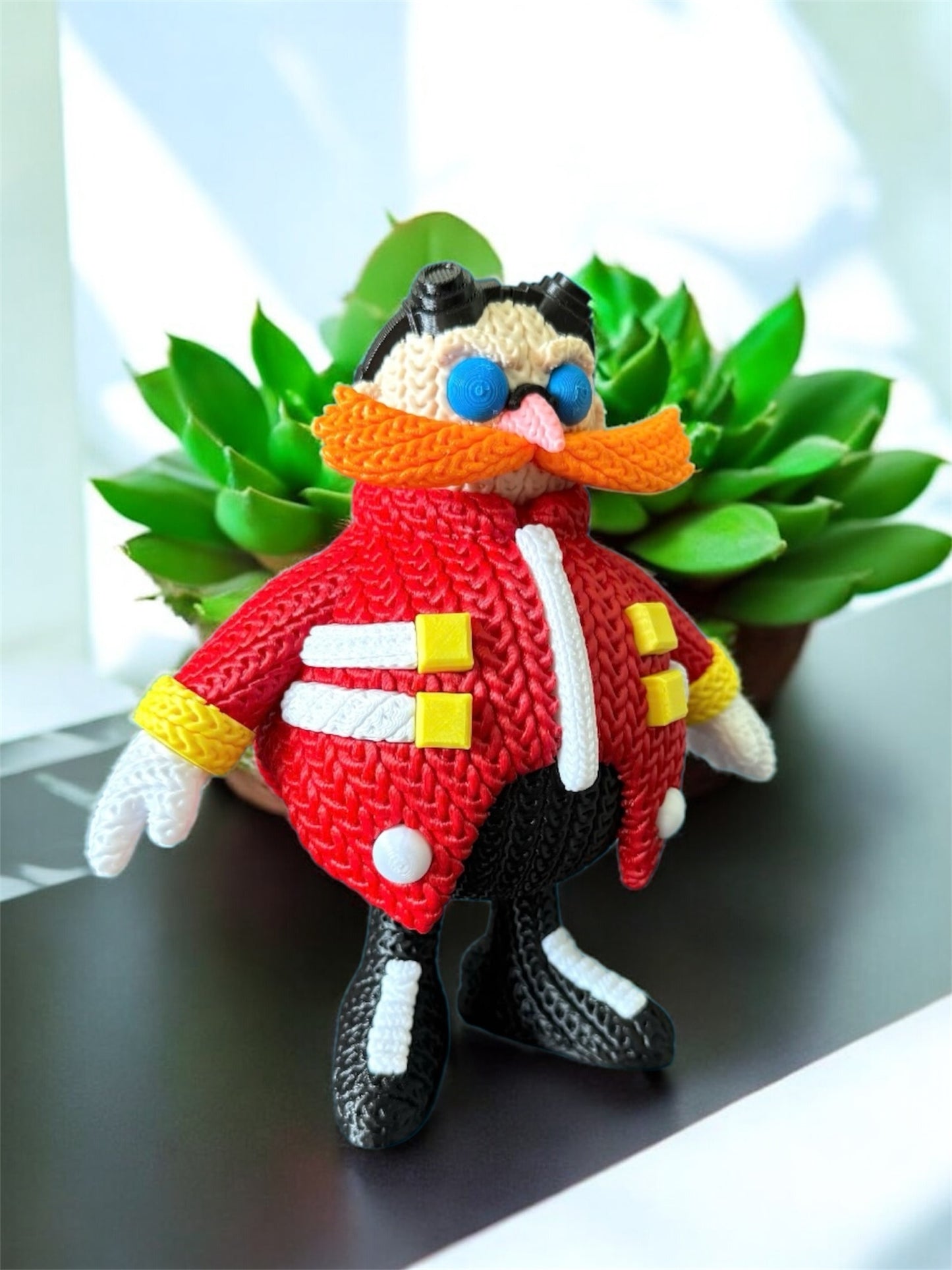 Knitted Design - 3D Printed Sonic the Hedgehog Character Figures - Unique Display Collectibles