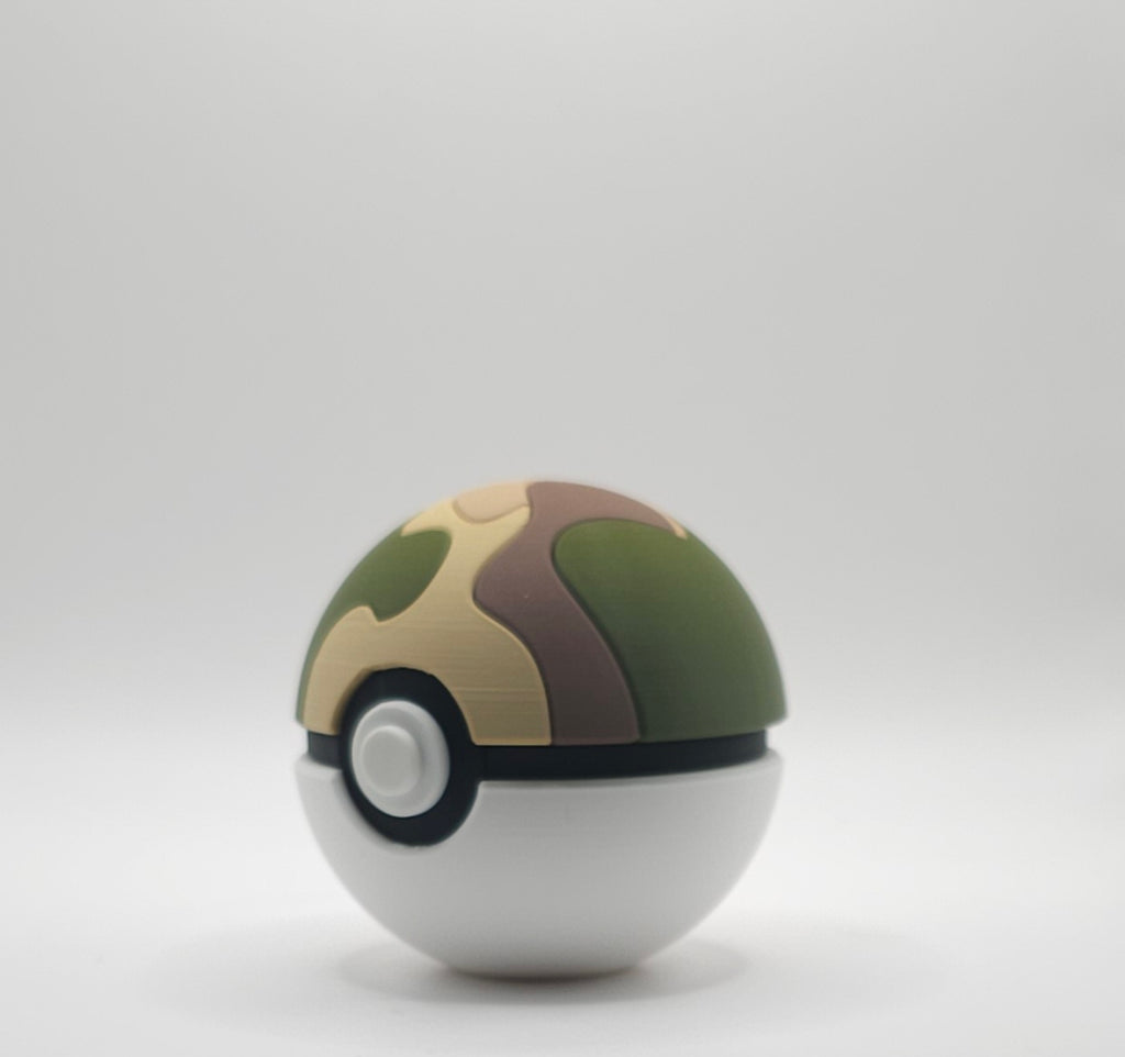 Pokemon 3D Printed Pokeball- Safari Ball Design- Unique Display Collectible