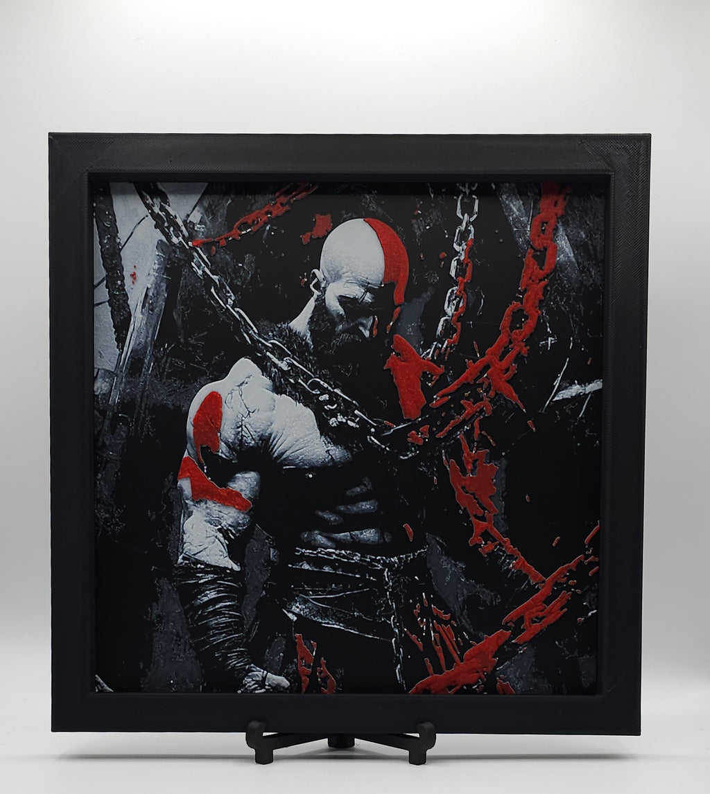God Of War Kratos Inspired HueForge- 3D Printed Wall Art- Unique Display Collectible