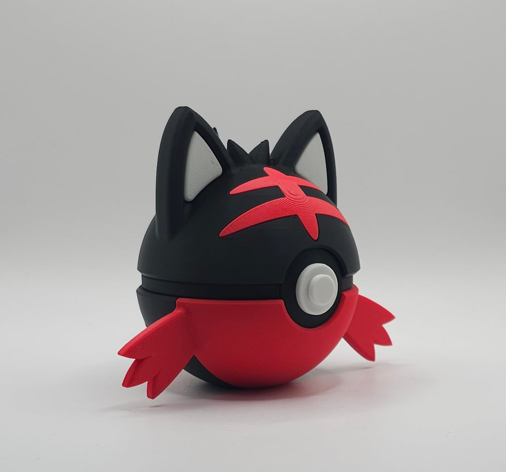 Pokemon Character Design- 3D Printed Pokeball- Litten- Unique Display Collectible