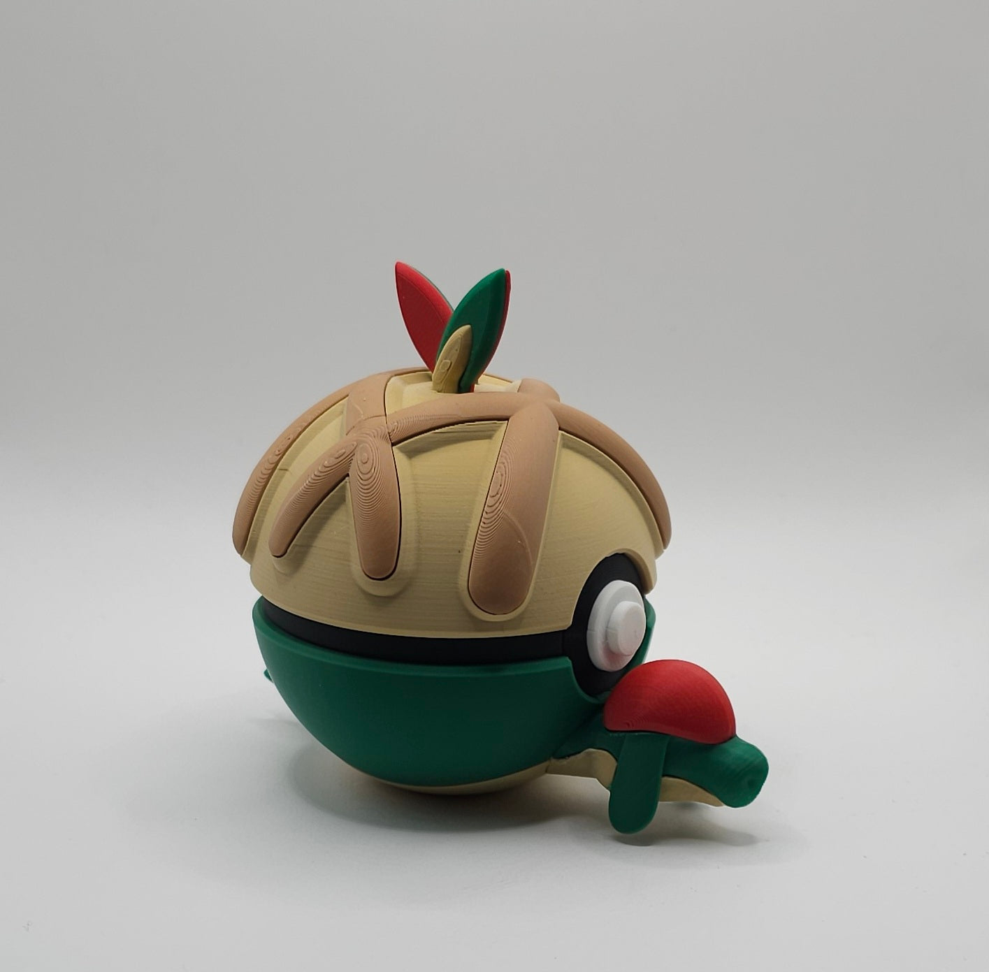 Pokemon Character Design - 3D Printed Pokeball - Appletun - Unique Display Collectible