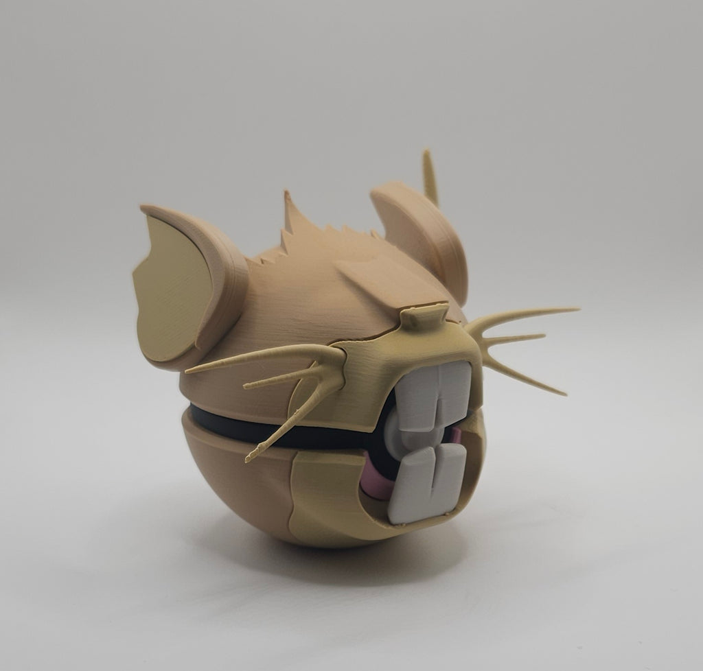 Pokemon Character Design - 3D Printed Pokeball - Raticate - Unique Display Collectible