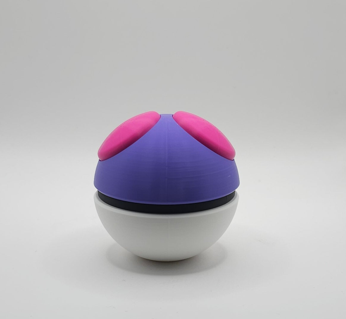 Pokemon 3D Printed Pokeball- Master Ball Design- Unique Display Collectible