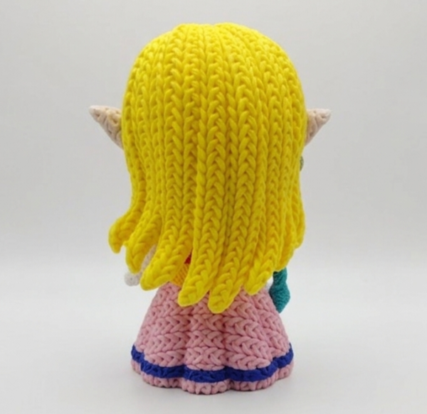 Knitted Design- 3D Printed Princess Zelda Figure- Unique Display Collectible