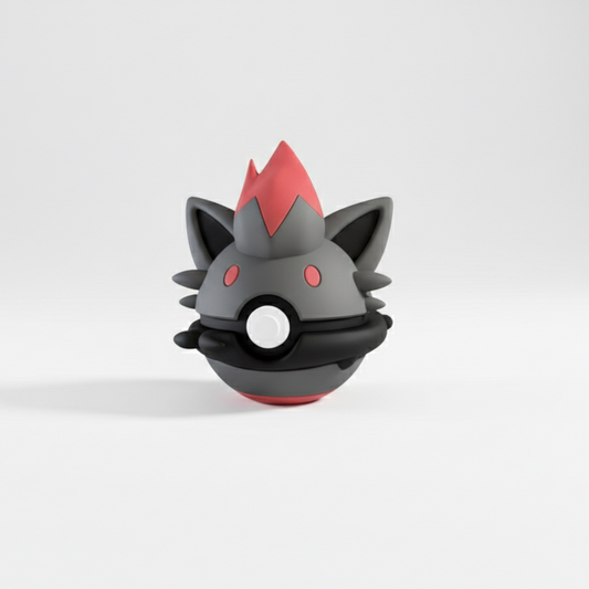 Pokemon Character Design- 3D Printed Pokeball- Zorua- Unique Display Collectible