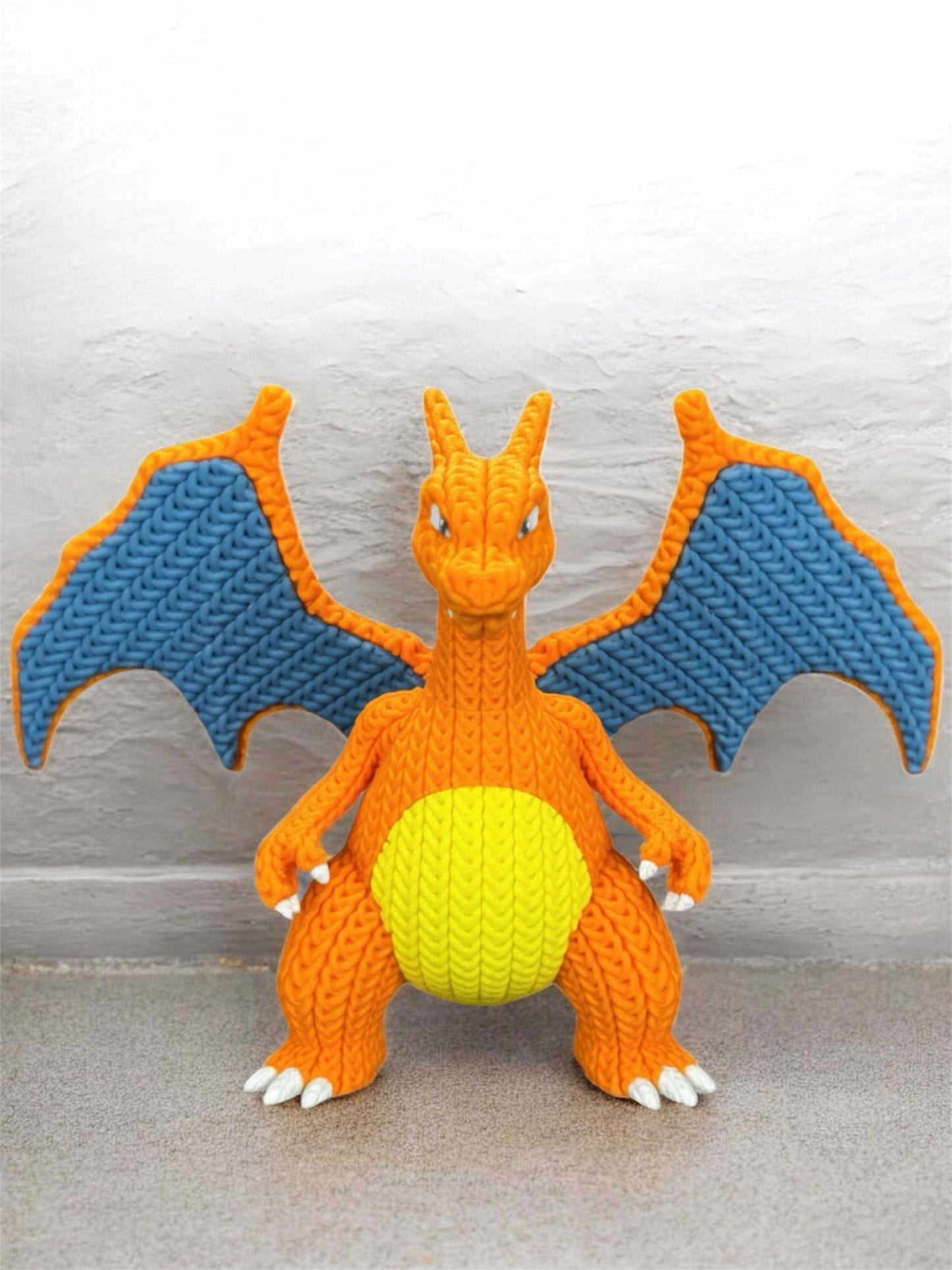 Knitted Design - 3D Printed Charmander and Evolutions Figures - Unique Display Collectible
