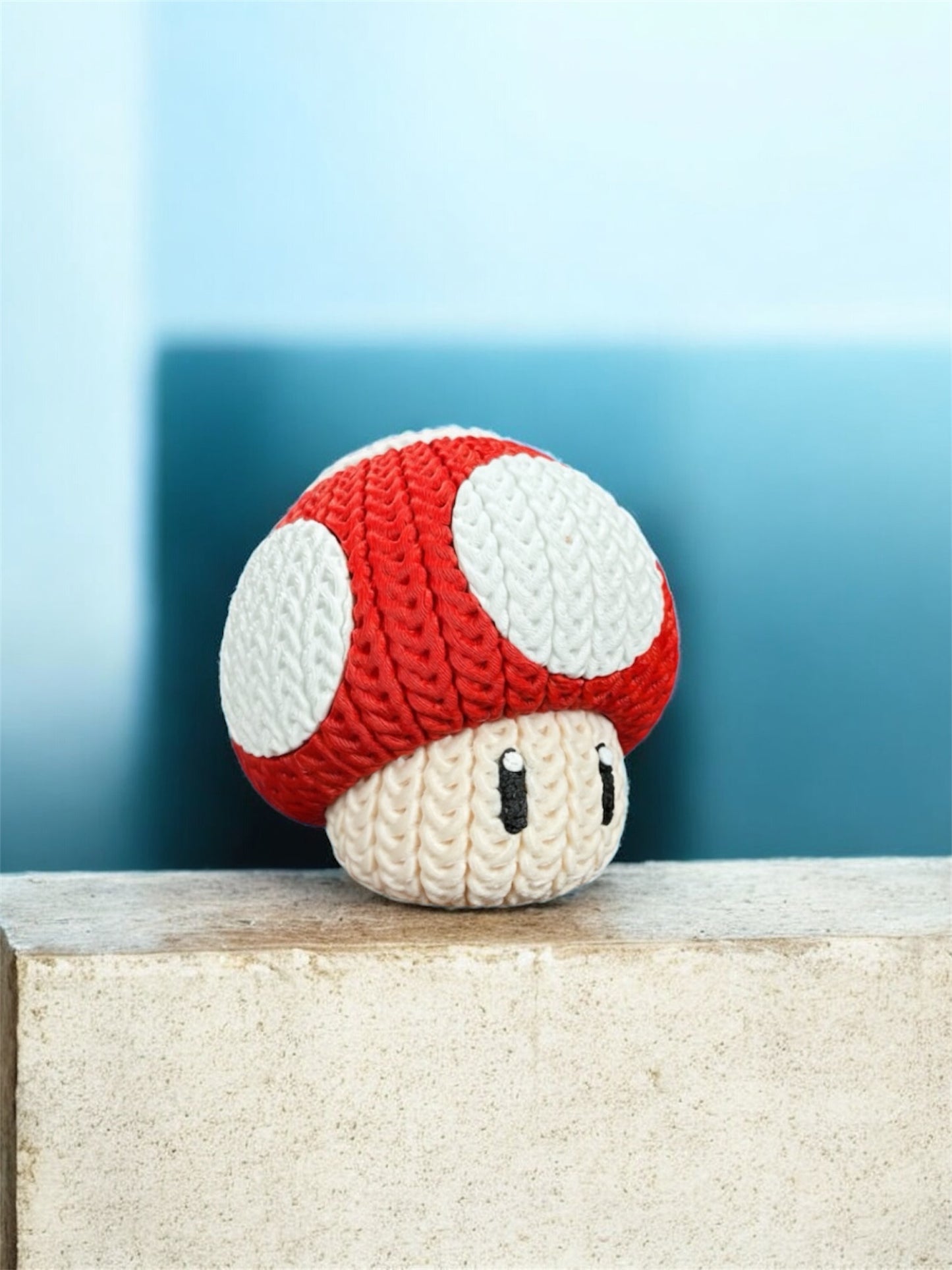 Knitted Design - 3D Printed Super Mario- Inspired Figures - Unique Display Collectible