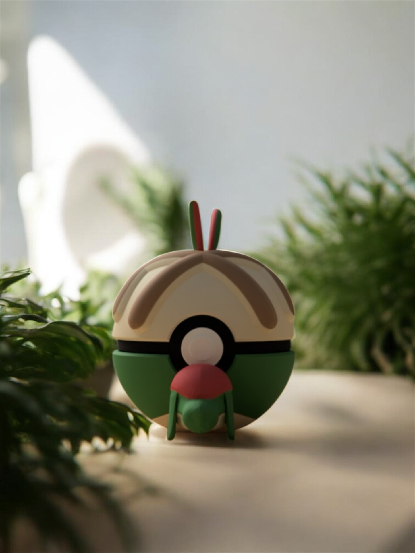 Pokemon Character Design - 3D Printed Pokeball - Appletun - Unique Display Collectible