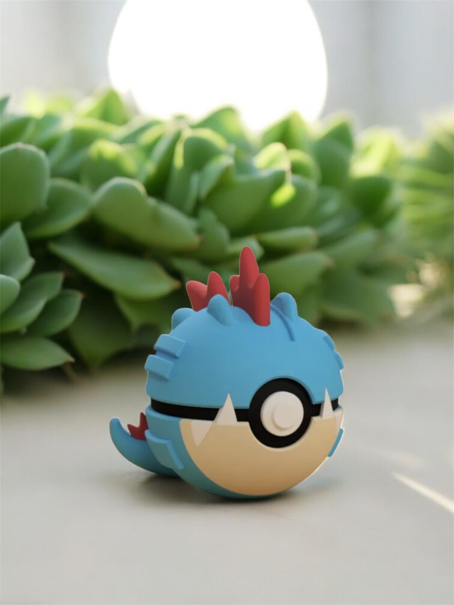 Pokemon Character Design- 3D Printed Pokeball- Feraligatr- Unique Display Collectible