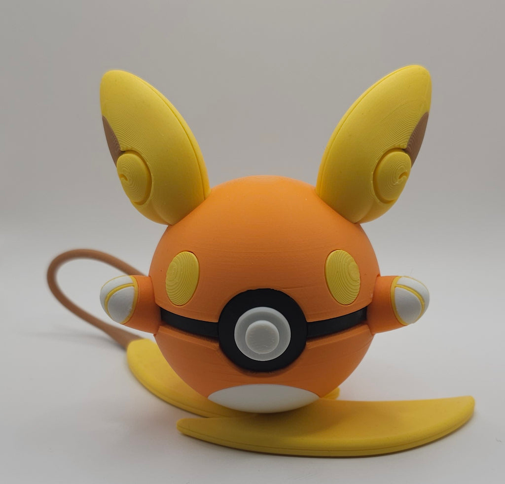 Pokemon Character Design- 3D Printed Pokeball- Alolan Raichu- Unique Display Collectible