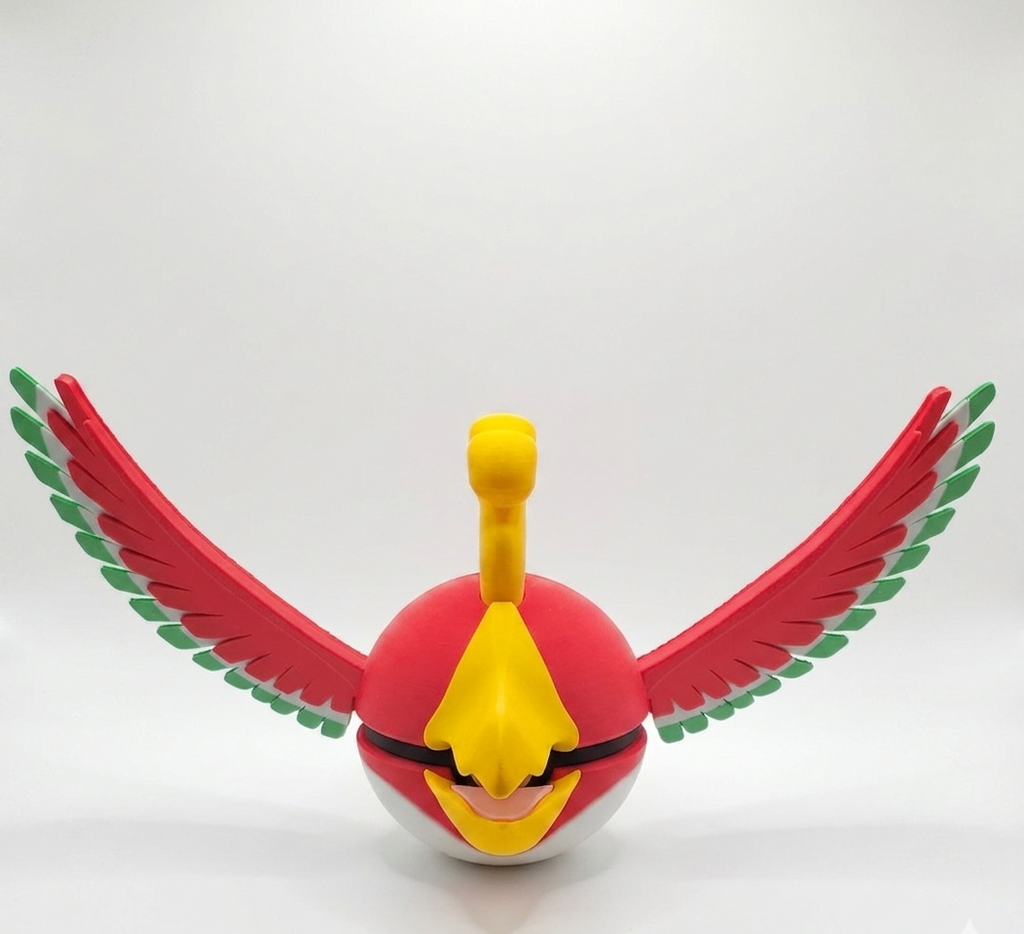 Pokemon Character Design - 3D Printed Pokeball - Ho Oh - Unique Display Collectible