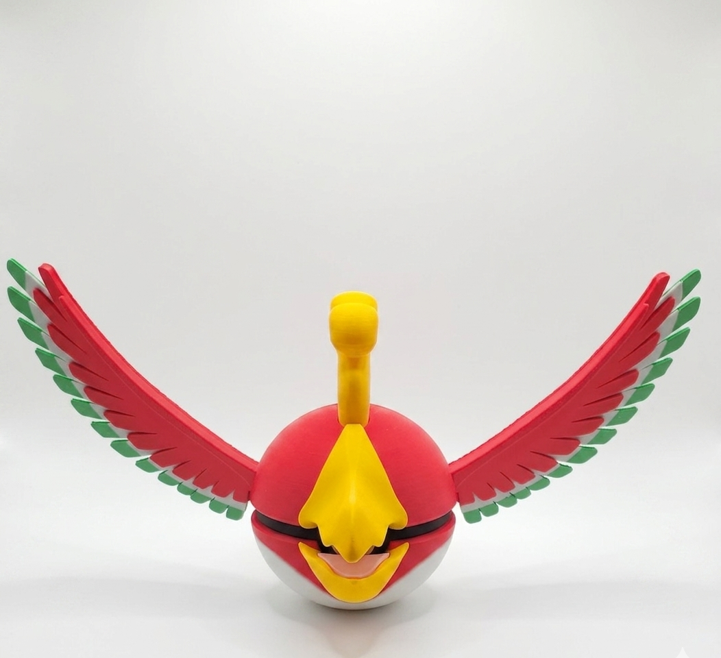 Pokemon Character Design - 3D Printed Pokeball - Ho Oh - Unique Display Collectible