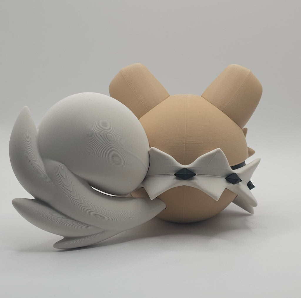 Pokemon Character Design- 3D Printed Pokeball- Rockruff- Unique Display Collectible