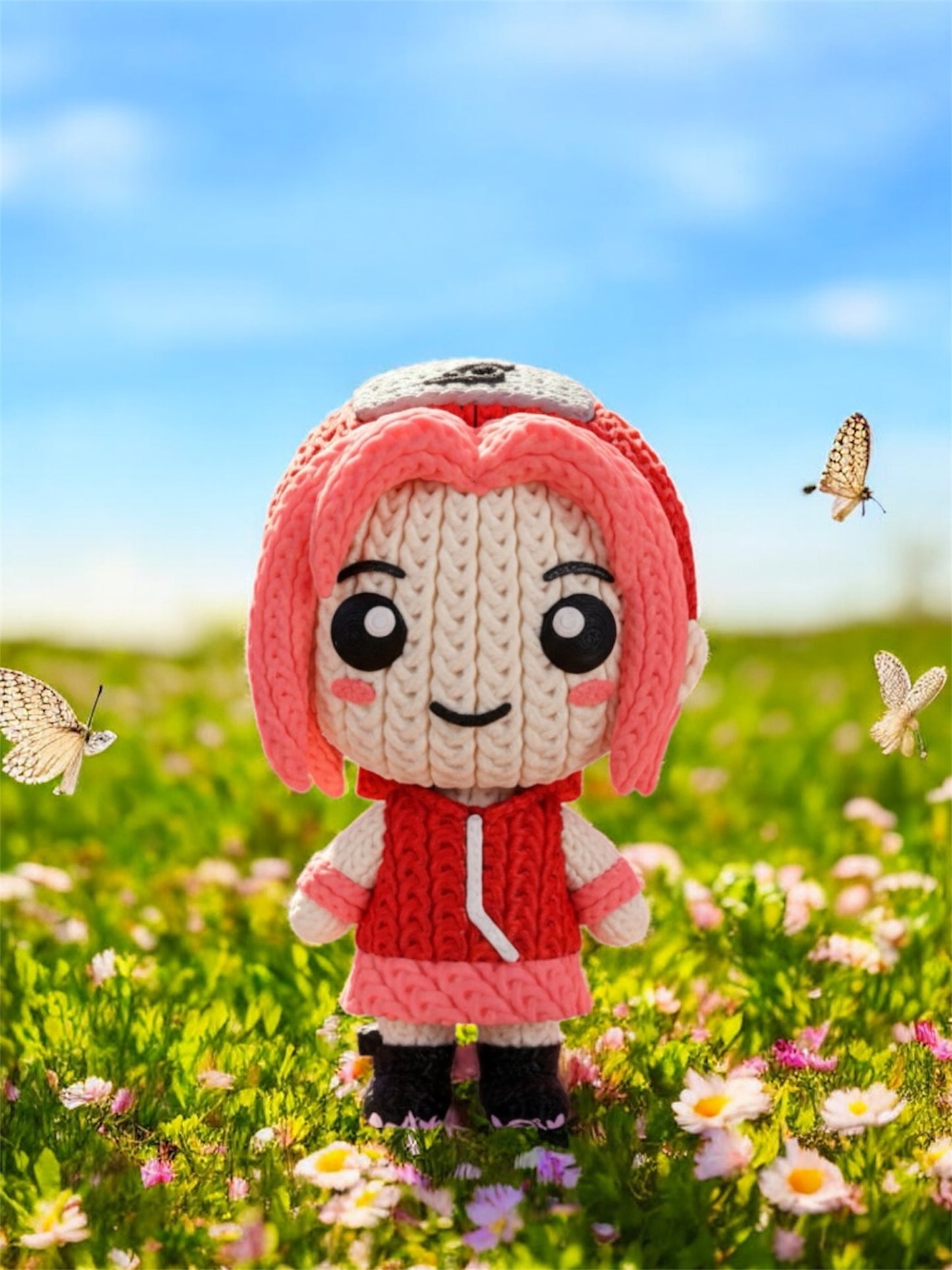 Knitted Design - 3D Printed Naruto inspired Character Figures - Unique Display Collectibles