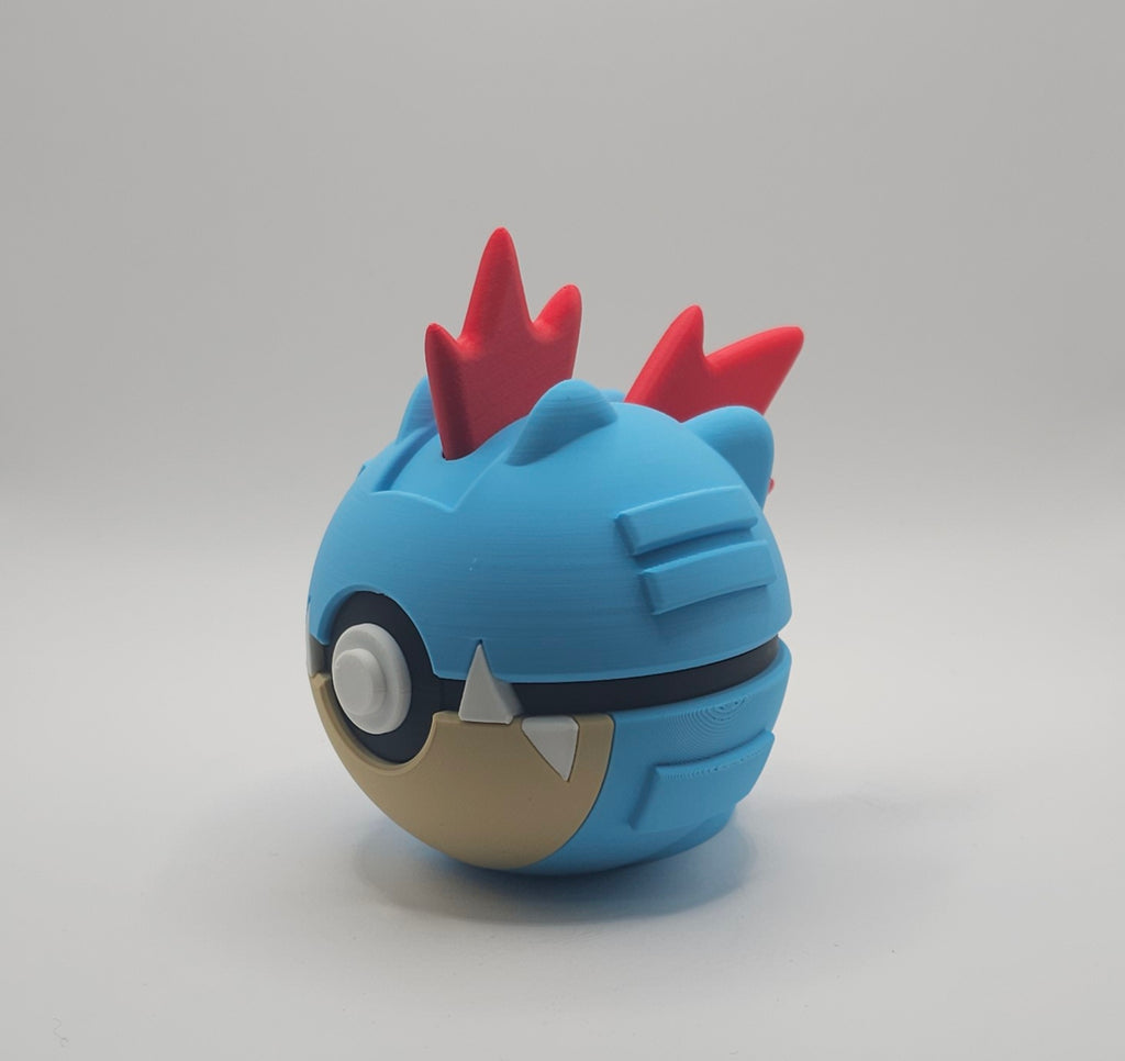 Pokemon Character Design- 3D Printed Pokeball- Feraligatr- Unique Display Collectible