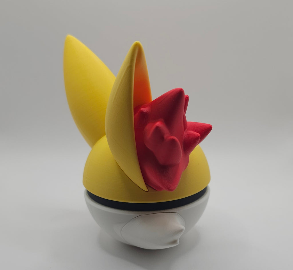 Pokemon Character Design- 3D Printed Pokeball- Fennekin- Unique Display Collectible