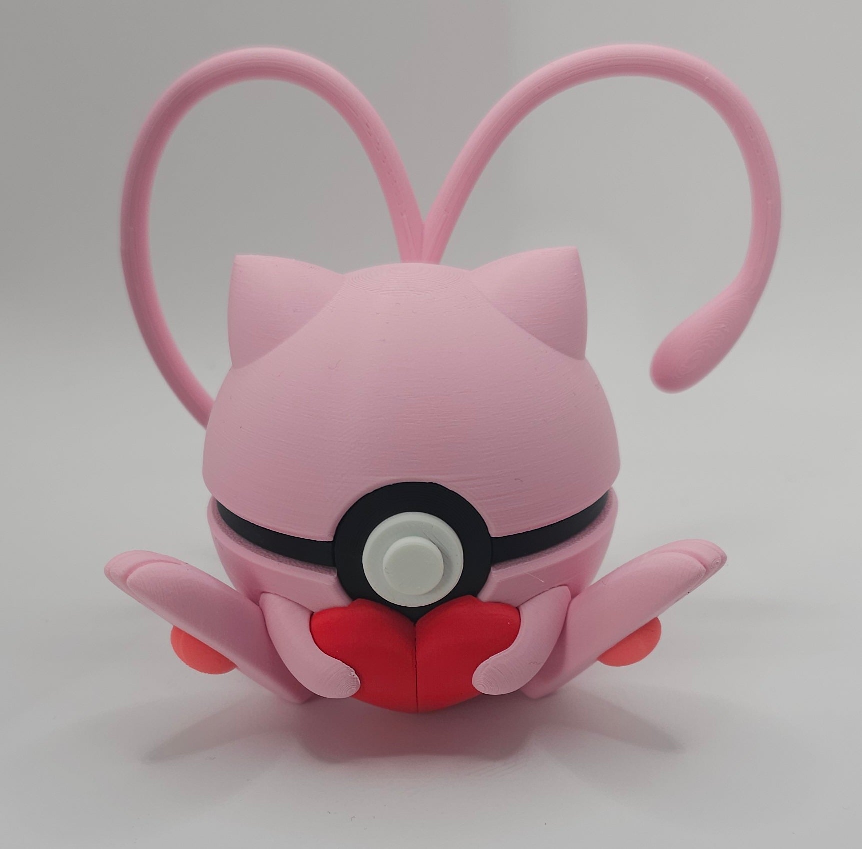 Pokemon Character Design- 3D Printed Pokeball- Valentine Mew- Unique Display Collectible