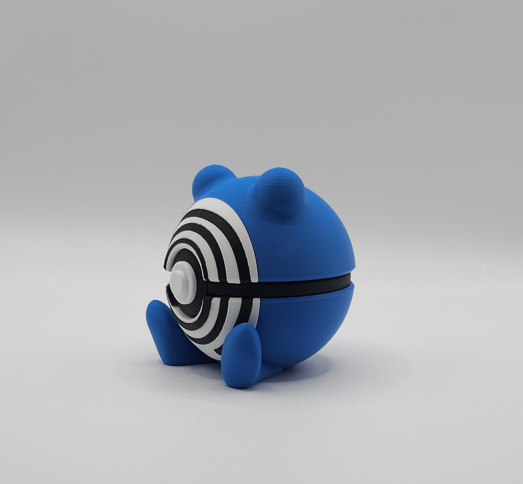Pokemon Character Design - 3D Printed Pokeball - Poliwhirl - Unique Display Collectible