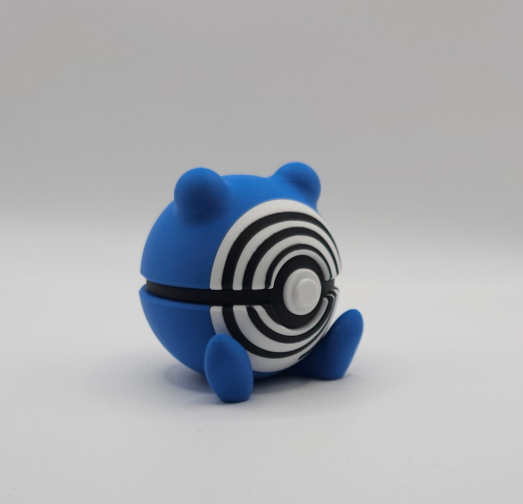 Pokemon Character Design - 3D Printed Pokeball - Poliwhirl - Unique Display Collectible