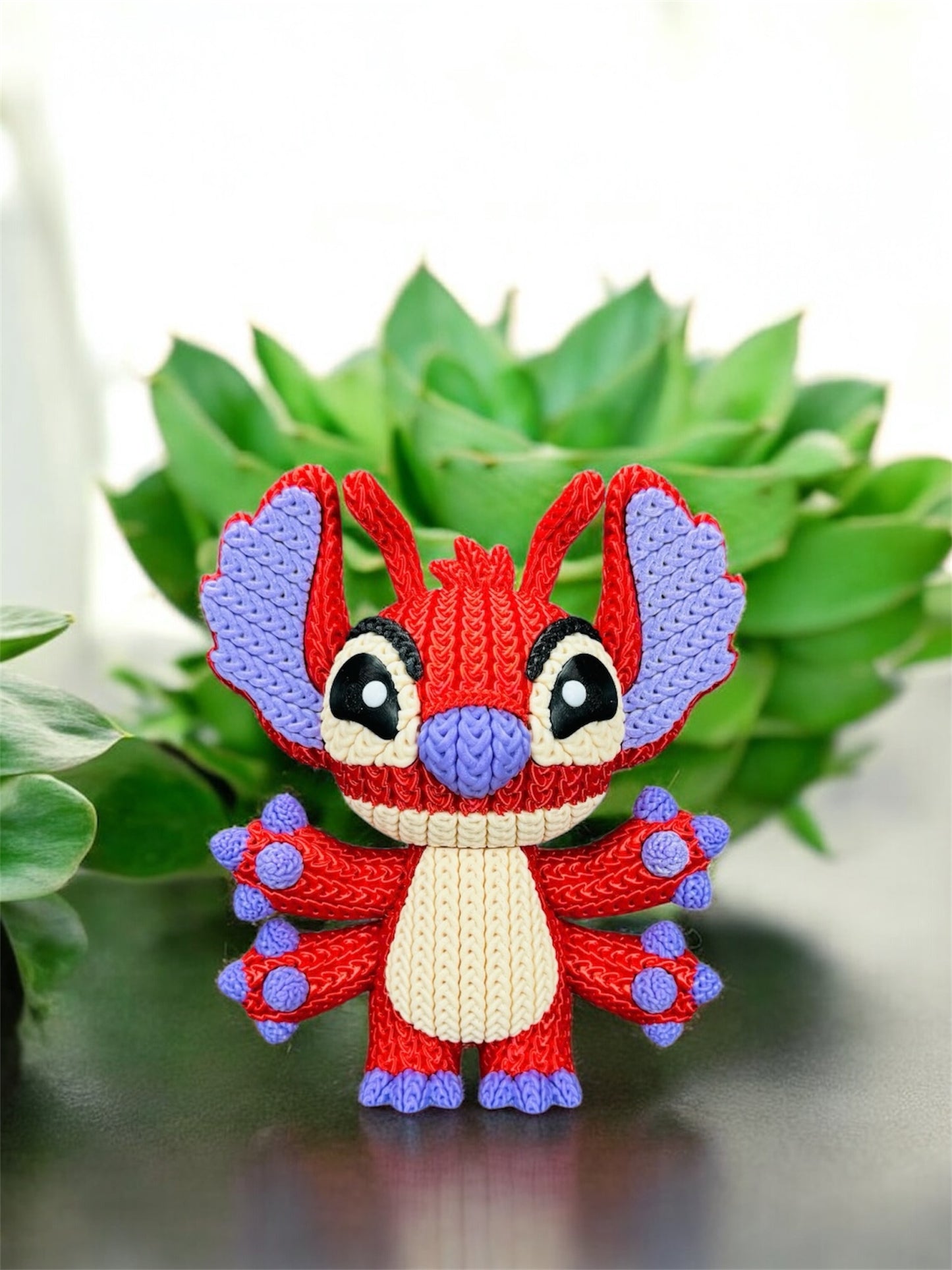 Knitted Design - 3D Printed Lilo & Stitch Inspired Character Figures - Unique Display Collectible