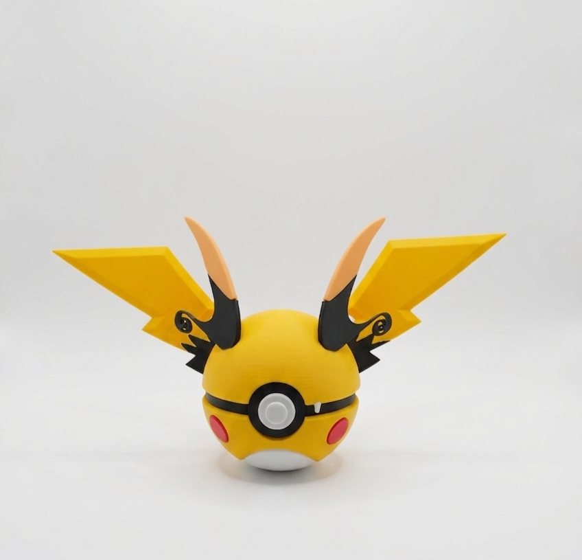 Pokemon Character Design - 3D Printed Pokeball - Mega Raichu X - Unique Display Collectible