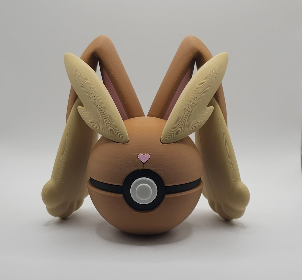 Pokemon Character Design- 3D Printed Pokeball- Lopunny- Unique Display Collectible
