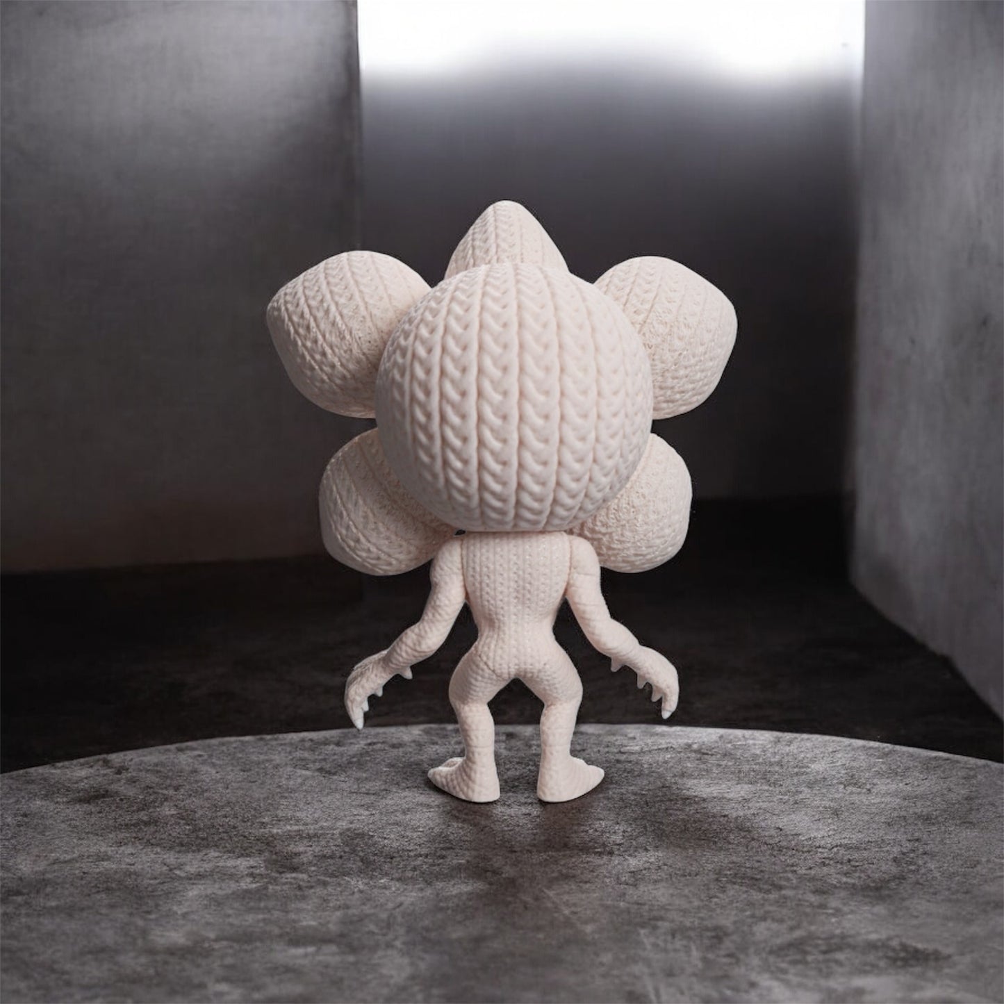 Knitted Design- 3D Printed Demogorgan Figure- Unique Display Collectible