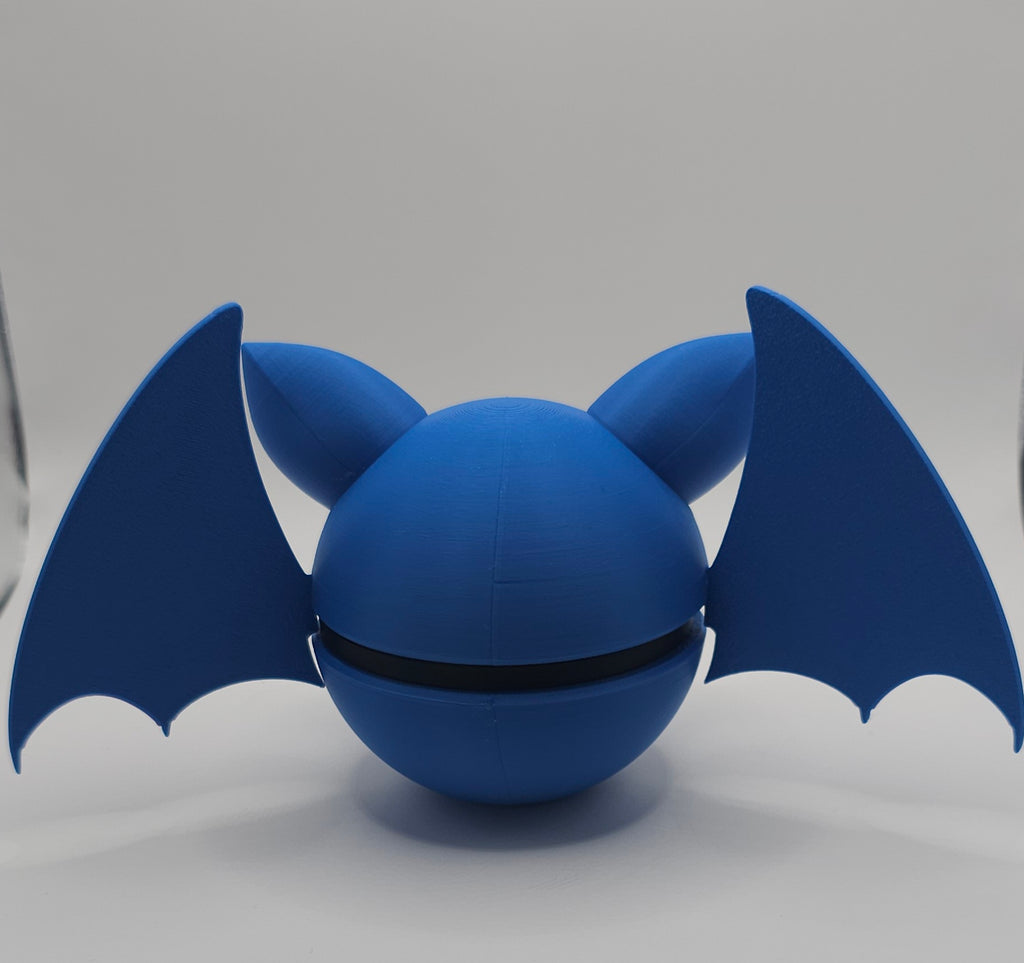 Pokemon Character Design - 3D Printed Pokeball - Zubat - Unique Display Collectible