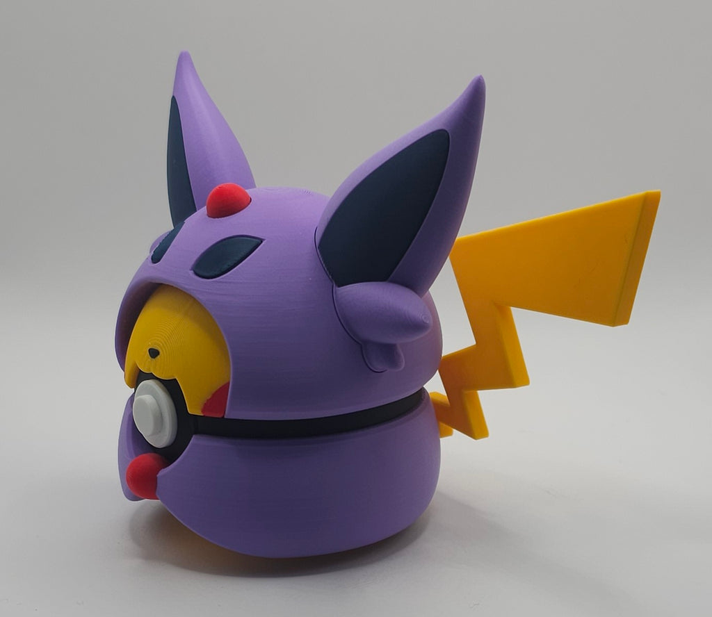 Pokemon Pikachu-Umbreon Poncho Design- 3D Printed Pokeball- Unique Display Fan Art Collectible
