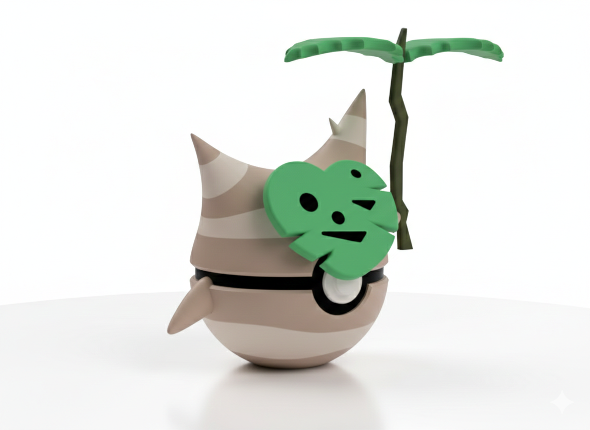 Zelda- Korok- 3D Printed Pokeball Figure- Unique Display Collectible